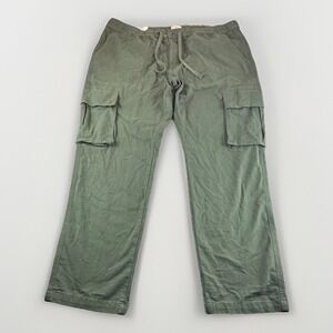 Mutual Weave the Pull On Cargo Pants Mens 3XLT Green Relaxed Taper Stretch NEW